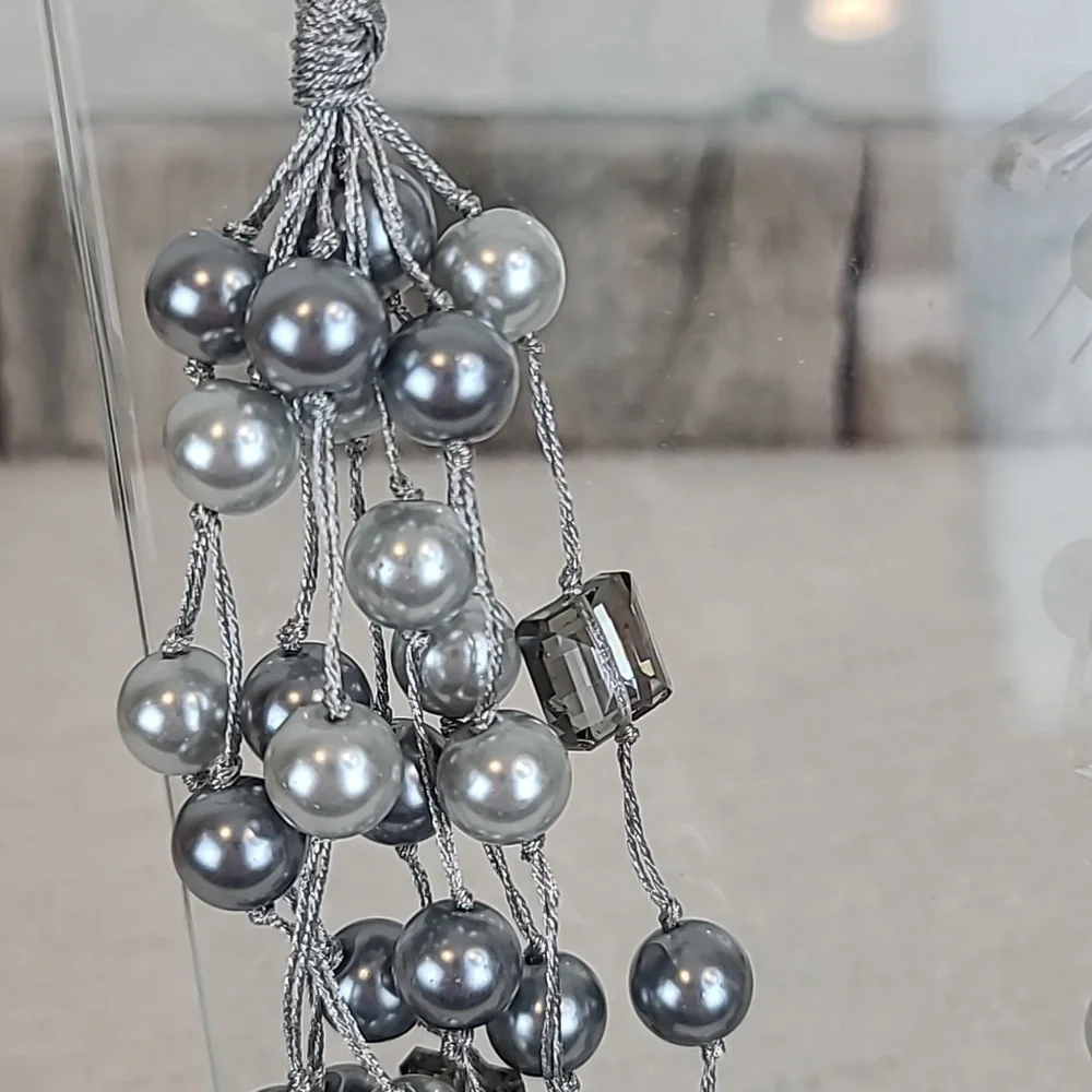 Gardenia Ltd Mixed Multi Strand Glass Pearl & Crystal Statement Necklace - NWT